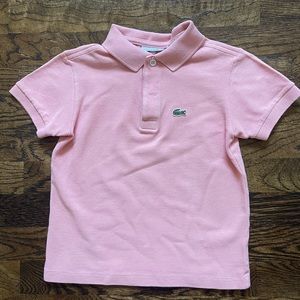 Coral kids Lacoste shirt; little kid 6